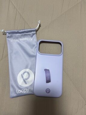 Loopy Case Lavender Phone Case with Built-In Grip and Matching Pouch